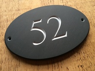Lakeland Slate Oval House Number